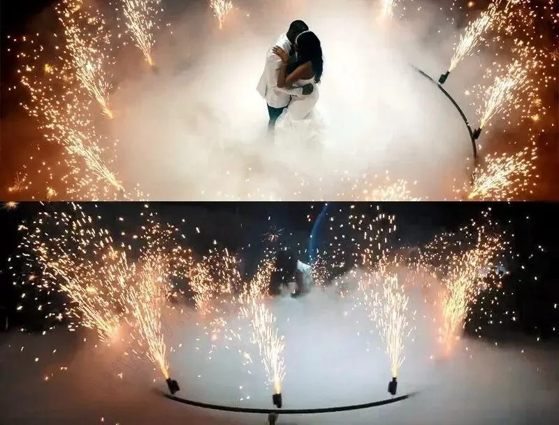 Mariage avec effet lumineux et artifice à froid